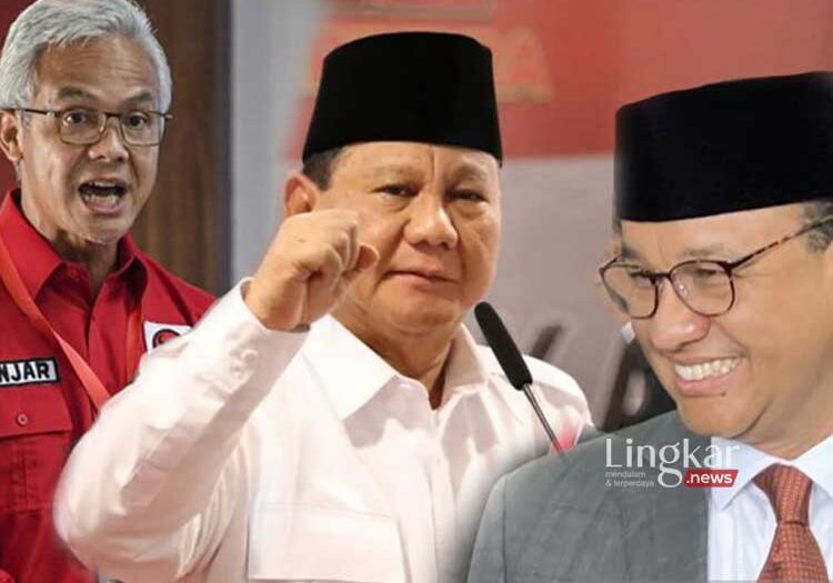 Survei LSI Elektabilitas Prabowo Duduki Posisi Puncak Ungguli Ganjar dan Anies